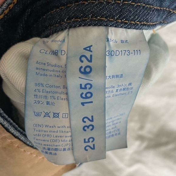 [25] Acne Studios Bla Konst Climb Dark Blue Denim Straight Leg Jean - Picture 12 of 12